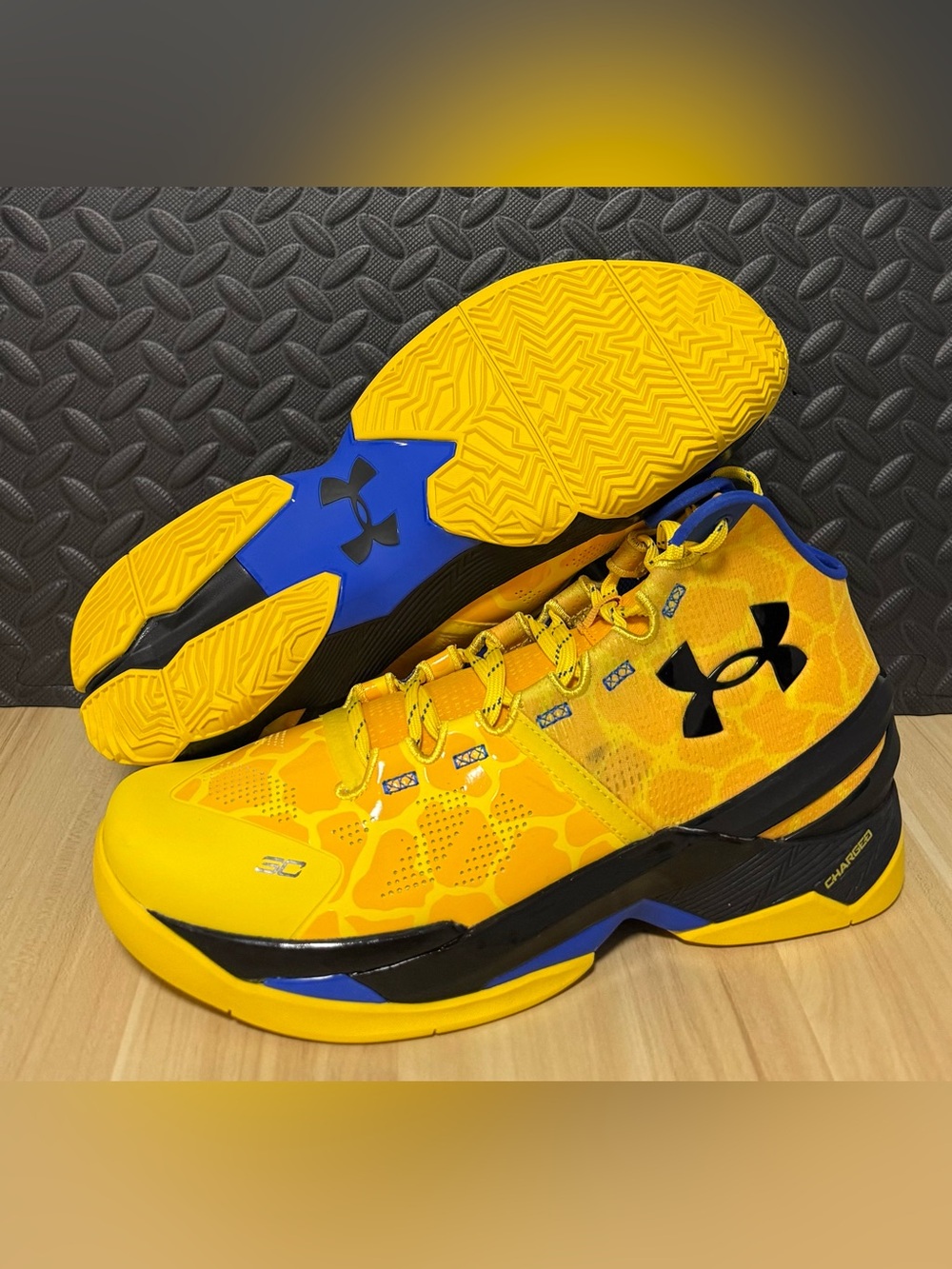 Under Armour Curry 2 Double Bang Basketball Shoes Gold 3026281-700 Men Size 12.5
